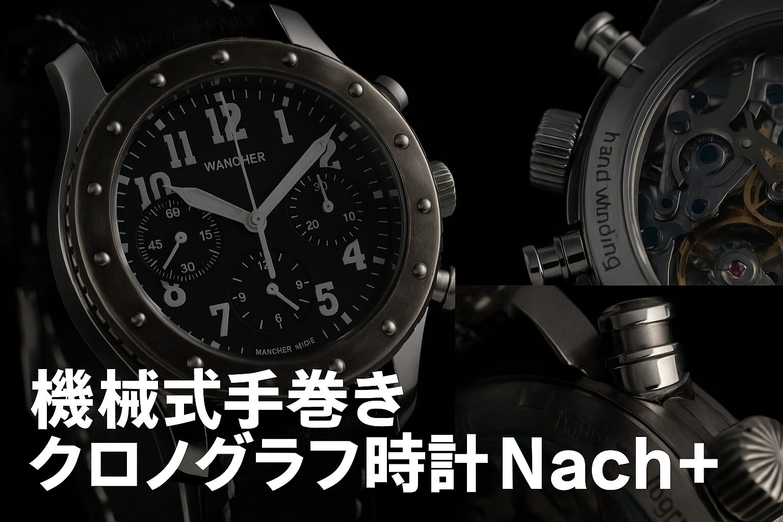 Nach+の機械式手巻きクロノグラフ腕時計（ふるさと納税）