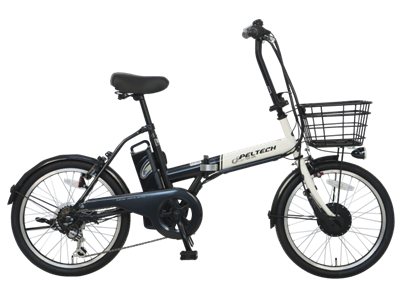 自転車 PELTECH ペルテック ノーパンクタイヤ 折りたたみ 電動アシスト自転車 20インチ 外装6段変速 TDN-208LN 簡易組立必要 電動自転車 ホワイトブラック