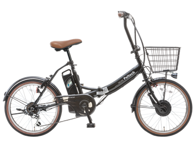 自転車 PELTECH ペルテック ノーパンクタイヤ 折りたたみ 電動アシスト自転車 20インチ 外装6段変速 TDN-206LN 簡易組立必要 電動自転車 ブラック