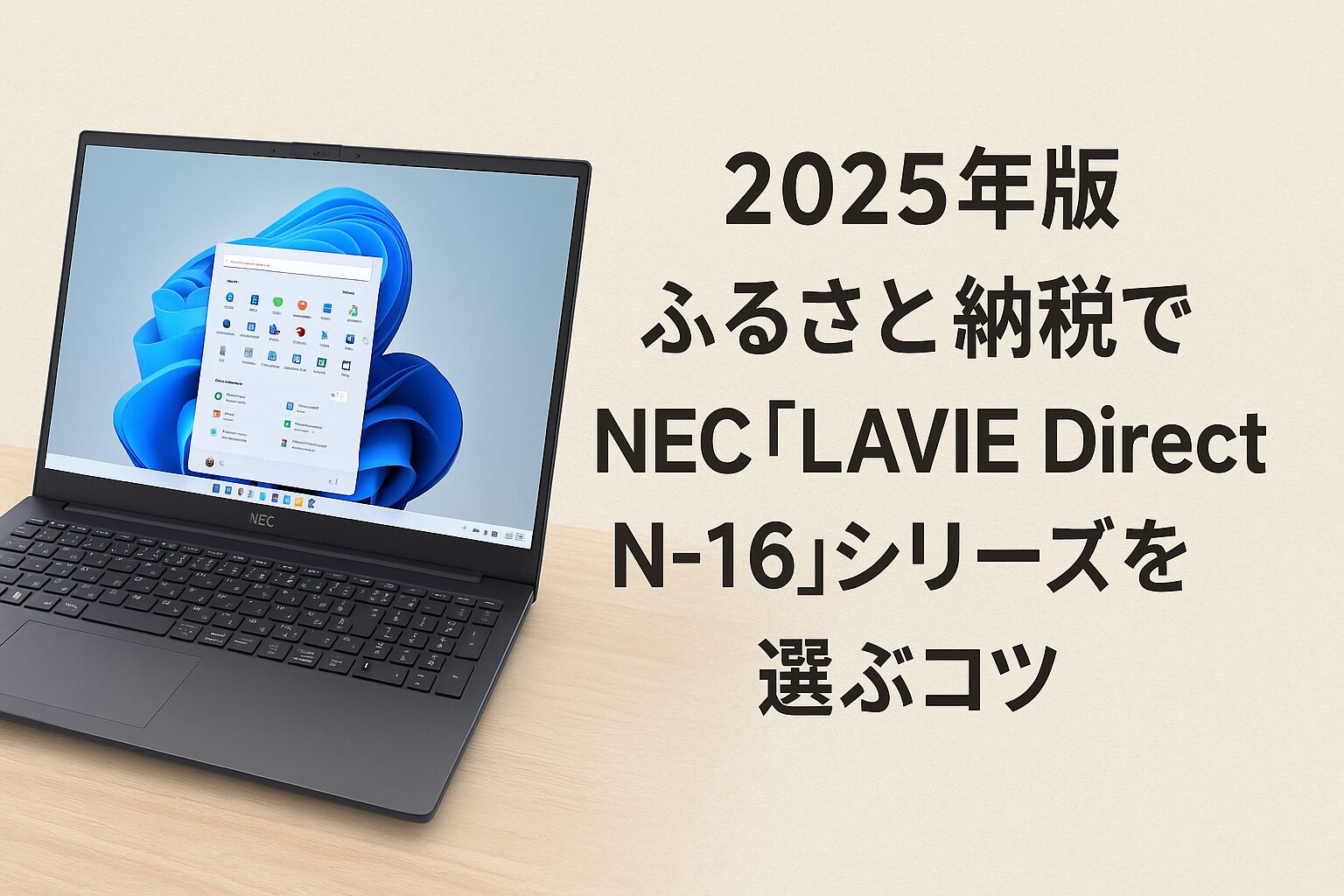 NEC LAVIE Direct N-16 2025年モデル｜ふるさと納税で選べる16インチノートパソコンの最新ラインナップと特徴をまとめた解説アイキャッチ画像