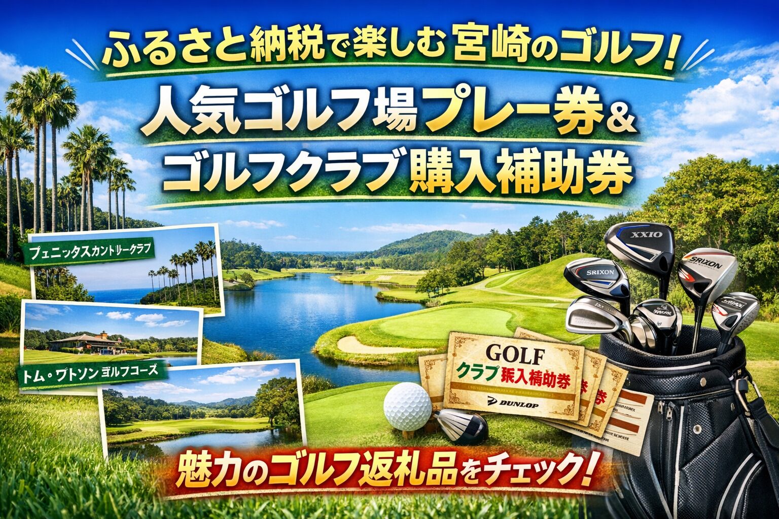 都城市 ふるさと納税 ゴルフ返礼品 宮崎 ゴルフ場 プレー券 ゴルフクラブ購入補助券 フェニックスカントリークラブ