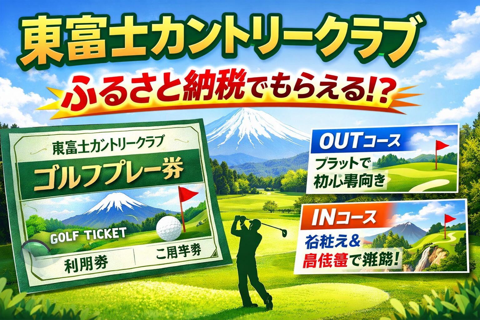 東富士カントリークラブはふるさと納税でもらえる？富士山コースとOUT・INの特徴を解説
