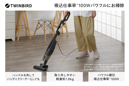 ツインバード サイクロンスティック型クリーナー TC-5182B ブラック