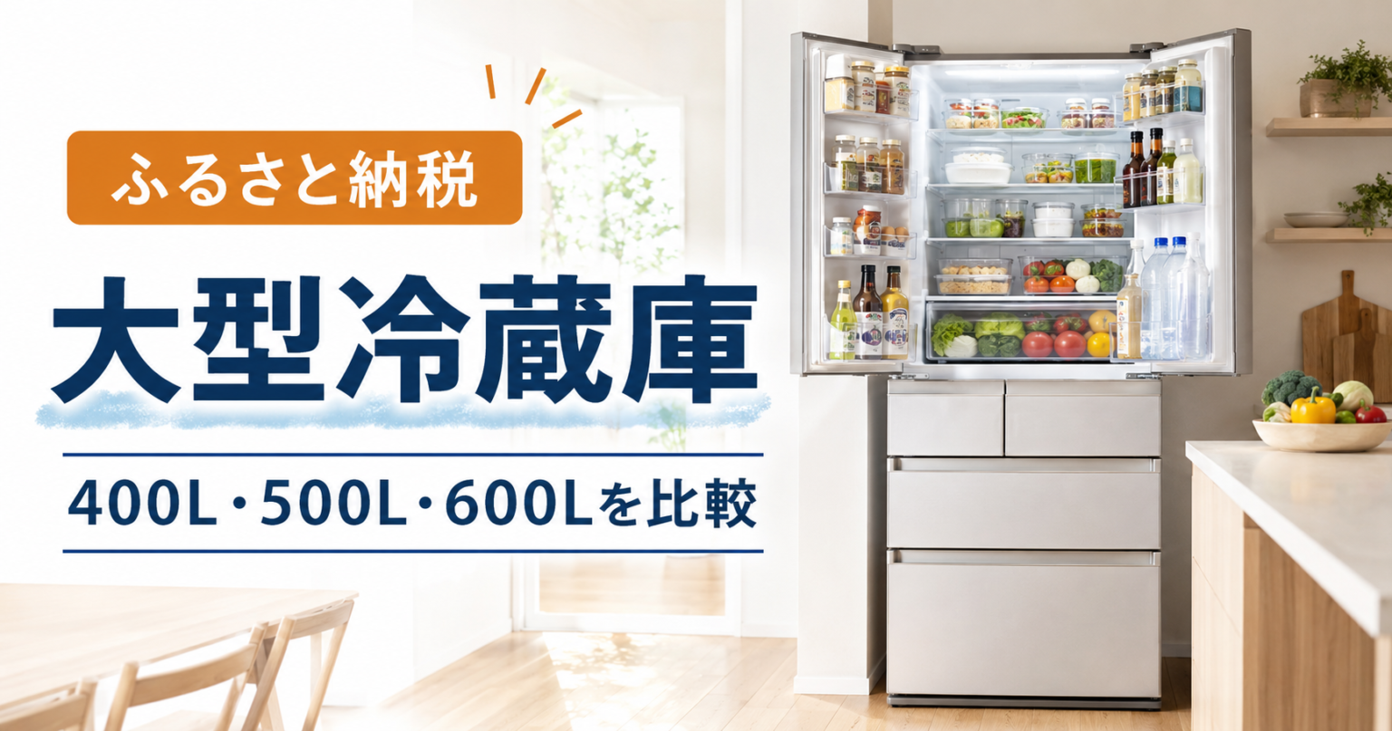 ふるさと納税で選べる大型冷蔵庫のおすすめランキングと400L・500L・600Lの比較