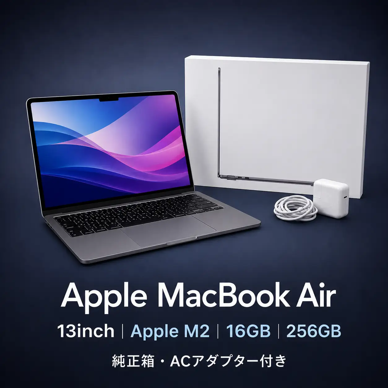 M2搭載13インチMacBook Air 16GB・256GBの厳選整備済み品