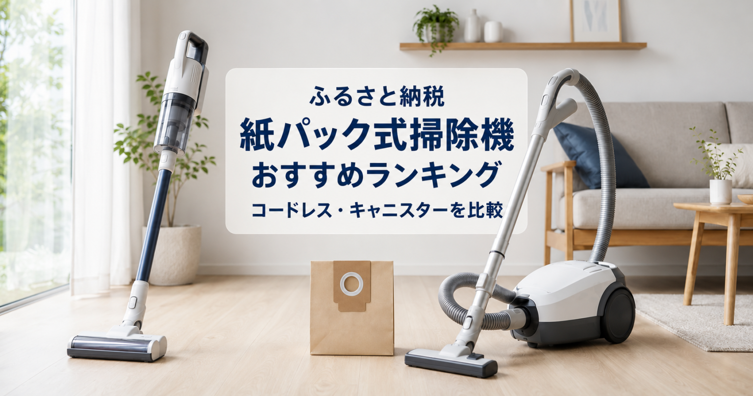 ふるさと納税で選べる紙パック式コードレス掃除機とキャニスター掃除機